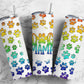 Rainbow Dog mama 20oz Sublimation Tumbler Designs, Colorful paw print 9.2 x 8.3” Straight Skinny Tumbler PNG