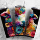 Rainbow sheep 20oz Sublimation Tumbler Designs, Floral alcohol ink 9.2 x 8.3” Straight Skinny Tumbler Wrap PNG