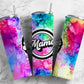 Retro Mama 20oz Sublimation Tumbler Designs, Alcohol Ink 9.2 x 8.3” Straight Skinny Tumbler Wrap PNG, Sublimation Design PNG