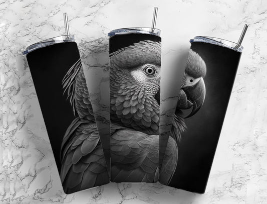 Bird Breed 20oz Sublimation Tumbler Designs, Charcoal Art 9.2 x 8.3” Straight Skinny Tumbler, Tumbler Wrap PNG