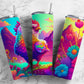 Chicken Colorful 20oz Sublimation Tumbler Designs, Mountain Floral 9.2 x 8.3” Straight Skinny Tumbler, Tumbler Wrap PNG