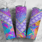 Mermaid Purple 20oz Sublimation Tumbler Designs, Paint Pour 9.2 x 8.3” Straight Skinny Tumbler Wrap, Purple Aesthetic Tumbler