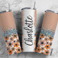 Retro FLoral Wallpaper 20oz Sublimation Tumbler Designs, Aesthetic Silver Glitter Split9.2 x 8.3” Straight Skinny Tumbler Wrap PNG 149