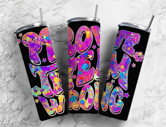 Rainbow Hippie 20oz Sublimation Tumbler Designs, Paint Prove Them Wrong 9.2 x 8.3” Straight Skinny Tumbler PNG