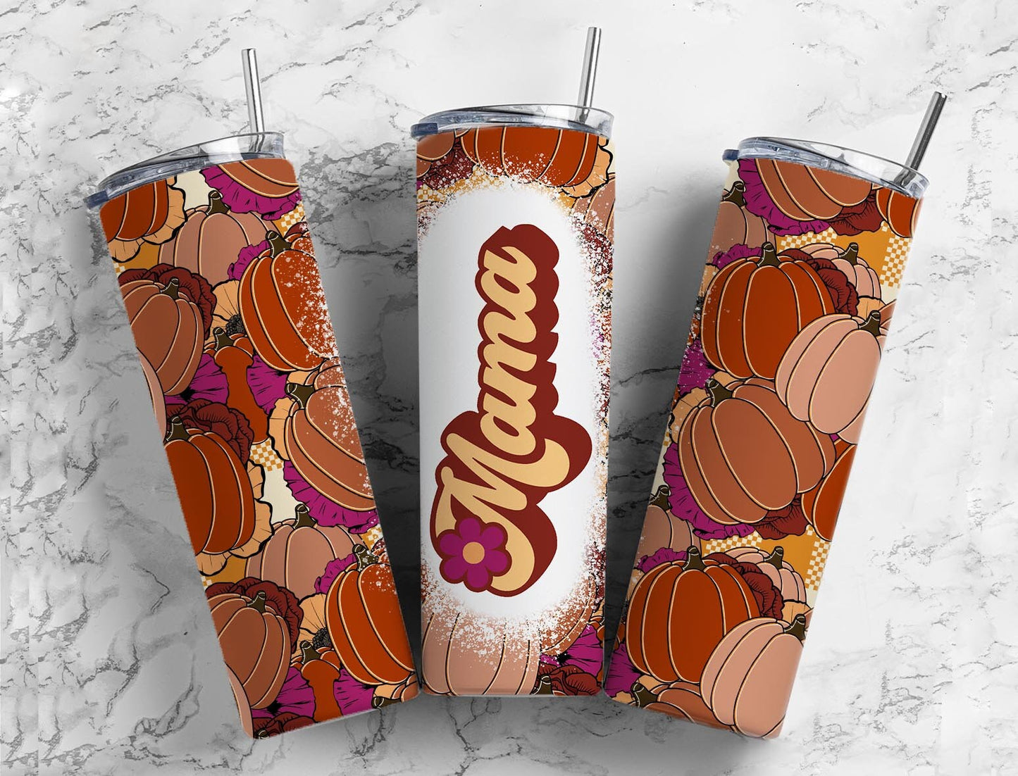 Pumpkin Fall Retro 20oz Sublimation Tumbler Designs, Mom Aesthetic Floral 9.2 x 8.3” Straight Skinny Tumbler Wrap PNG, Mama (2023-04-18 19.09.49)