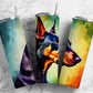 Colorful dog 20oz Sublimation Tumbler Designs, Doberman 9.2 x 8.3” Straight Skinny Tumbler Wrap PNG