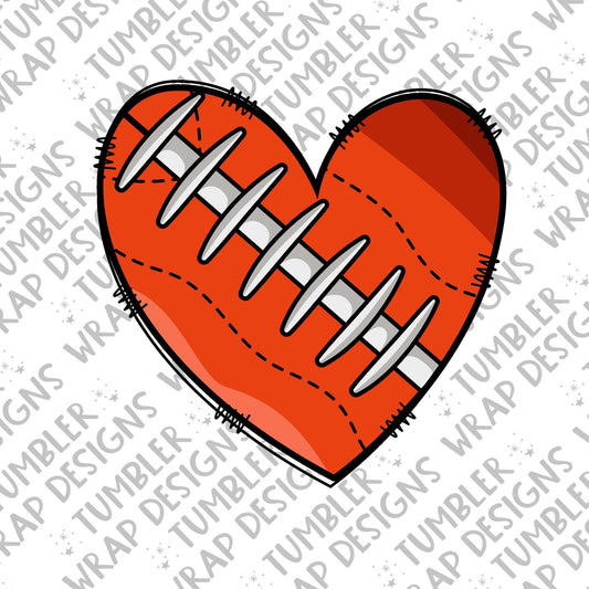 Love heart Sublimation PNG Design, Football Digital Download PNG File, Commercial Use