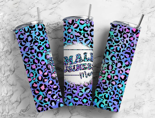 Blue and purple leopard print 20oz Sublimation Tumbler Designs, Small business 9.2 x 8.3” Straight Skinny Tumbler Wrap PNG