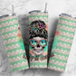 Salty Lil Beach Skull 20oz Sublimation Tumbler Designs, 9.2 x 8.3” Straight Skinny Tumbler Wrap PNG