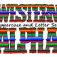 Serape Mexican Doodle Letters Western Alphabet, Colorful serape Alphabet PNG, Entire Doodle Alphabet Uppercase and Numbers PNG