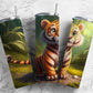 Cartoon tiger 20oz Sublimation Tumbler Designs, Cute forest 9.2 x 8.3” Straight Skinny Tumbler Wrap PNG