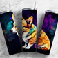 Corgi dog 20oz Sublimation Tumbler Designs, Colorful rainbow 9.2 x 8.3” Straight Skinny Tumbler Wrap PNG