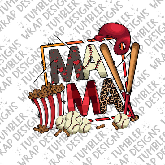 Baseball Sublimation PNG Design, Mama Digital Download PNG File, Commercial Use