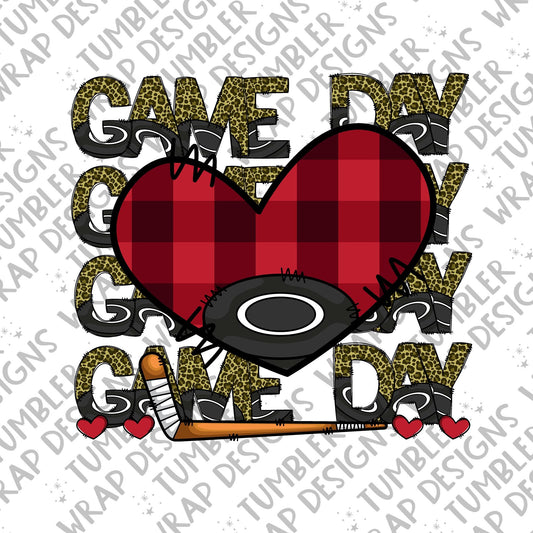 Game day Sublimation PNG Design, Love-heart hockey Digital Download PNG File, Commercial Use