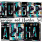 Teal Daisy Number Plate Alphabet Uppercase Numbers PNG, Country Pink Leopard Alphabet PNG Digital Download