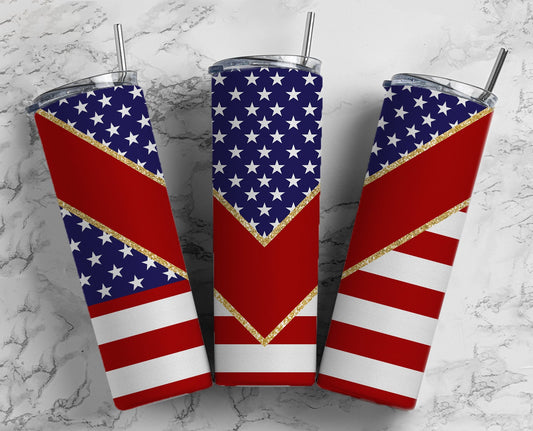 American Flag 20oz Sublimation Tumbler Designs, Red White and Blue USA V Split 9.2 x 8.3” Straight Skinny Tumbler Wrap PNG 34