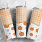 Pumpkin Retro 20oz Sublimation Tumbler Designs, Agate Glitter Plaid 9.2 x 8.3” Straight Skinny Tumbler Wrap PNG