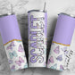 Purple Butterfly Tumbler Wrap with Matching Doodle Letter Alphabet PNG, Aesthetic Add your Own name 20oz Tumbler, Cute Alpha Set PNG 182