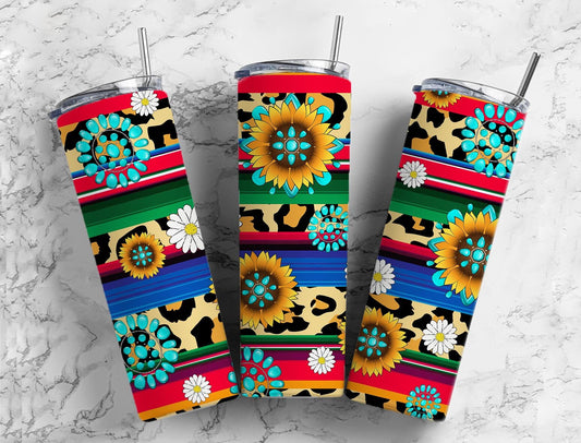 Turquoise Gem Serape 20oz Sublimation Tumbler Designs, Leopard Print Sunflower 9.2 x 8.3” Straight Skinny Tumbler, PNG (2023-04-18 22.21.47)