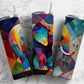 Elephant 20oz Sublimation Tumbler Designs, Rainbow Patchwork Quilt 9.2 x 8.3” Straight Skinny Tumbler, Tumbler Wrap PNG