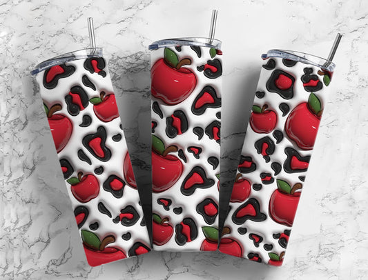 Apple 3D 20oz Sublimation Tumbler Designs, 3D Inflated 9.2 x 8.3”  Tumbler Png, Digital Download