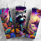 Racoon Floral 20oz Sublimation Tumbler Designs, Galaxy Planet 9.2 x 8.3” Straight Skinny Tumbler, Tumbler Wrap PNG