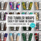 Glitter Mega Bundle 200 Editable Canva Tumbler Templates, Add Your Own Name, Canva Template, 9.2x8.3 Seamless Tumbler Wrap Designs (2023-04-18 21.45.30)