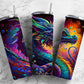 rainbow dragon 20oz Sublimation Tumbler Designs, Colorful dragon 9.2 x 8.3” Straight Skinny Tumbler Wrap PNG