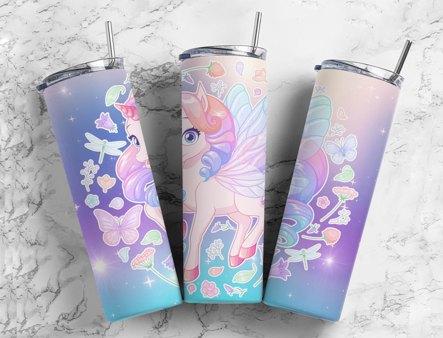 Unicorn Wings 20oz Sublimation Tumbler Designs, Sparkling 9.2 x 8.3”  Tumbler Png, Digital Download