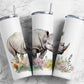 Rhinoceros 20oz Sublimation Tumbler Designs, Watercolor floral 9.2 x 8.3” Straight Skinny Tumbler Wrap PNG