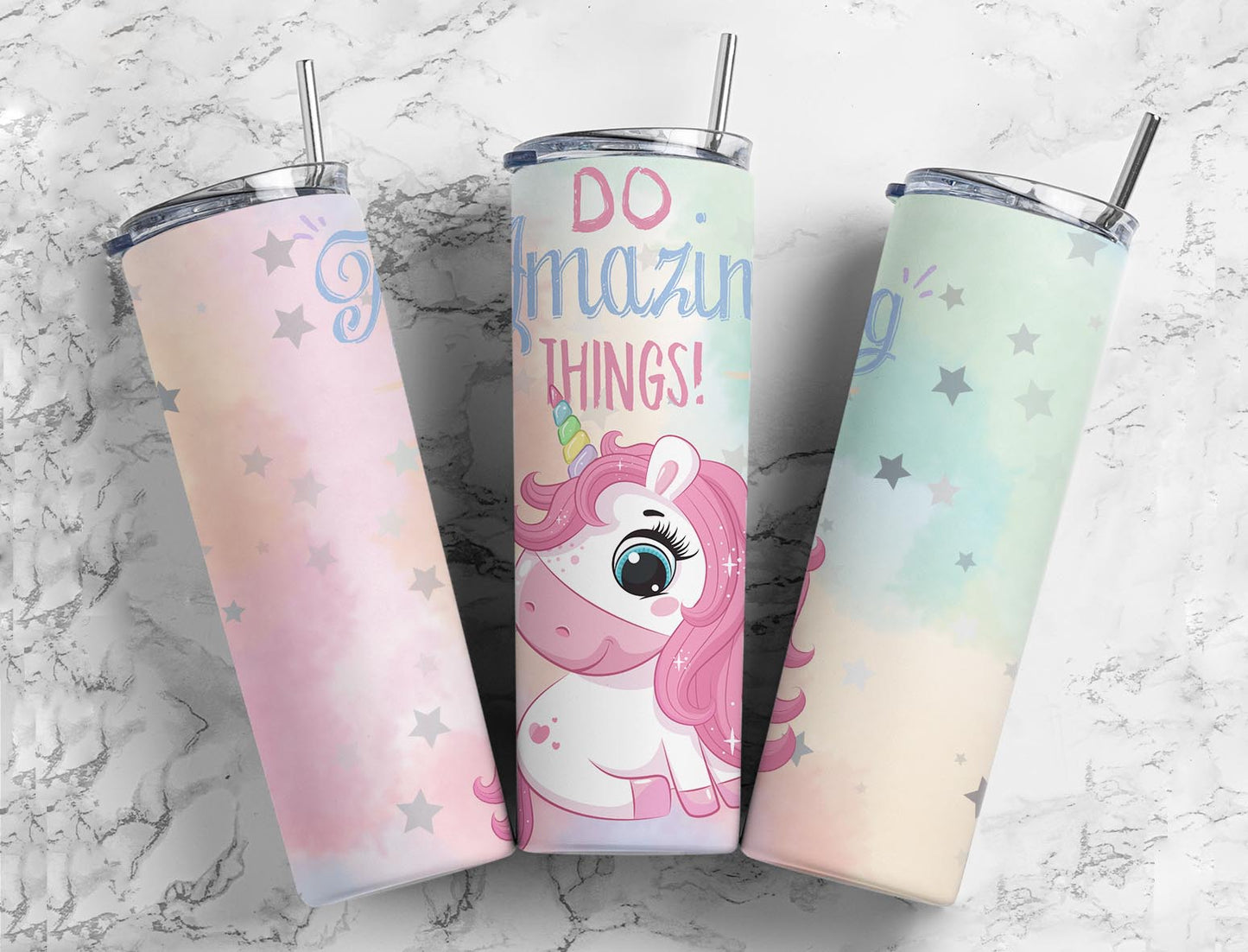 Do Amazing Things 20oz Sublimation Tumbler Designs, Unicorn Star 9.2 x 8.3”  Tumbler Png, Digital Download