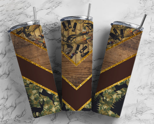 Duck Hunting 20oz Sublimation Tumbler Designs, Golf Camo V split 9.2 x 8.3” Straight Skinny Tumbler Wrap PNG 73