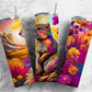 Prairie Dog 20oz Sublimation Tumbler Designs, Floral Sunset 9.2 x 8.3” Straight Skinny Tumbler, Tumbler Wrap PNG