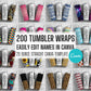 Mega Bundle 200 Editable Canva Tumbler Templates, Add Your Own Name, Canva Template, 9.2x8.3 Seamless Tumbler Wrap Designs, Original