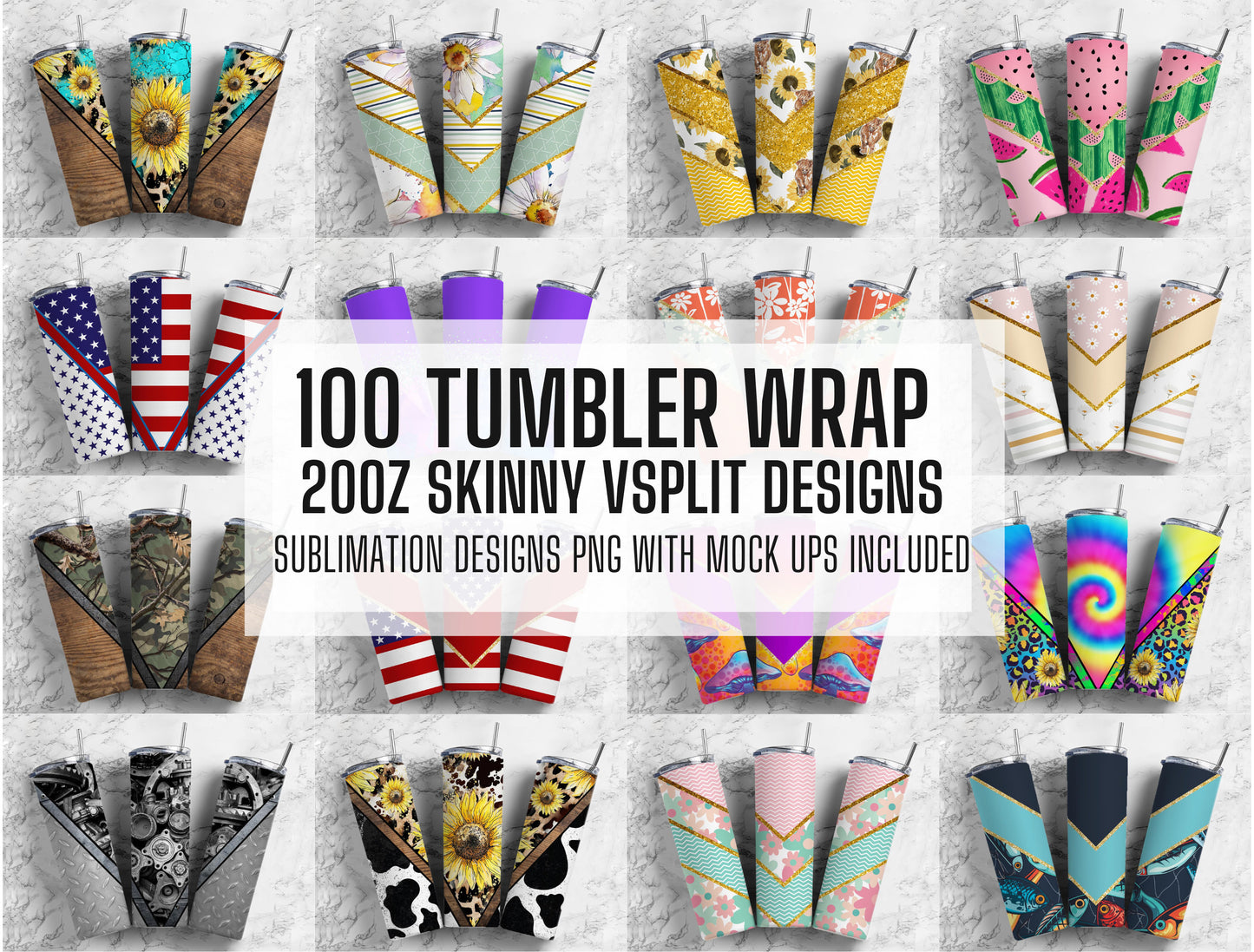 100+ Tumbler Wrap, Straight Tumbler, Sublimation, Design Bundle, Tumbler png, 20oz Straight Tumbler, Sunflower Tumbler Wrap, Tumbler PNG