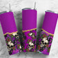 Purple Skull and Rose 20oz Sublimation Tumbler Designs, Black Rose 9.2 x 8.3” Straight Skinny Tumbler Wrap