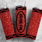 Red Glitter Crayon 20oz Sublimation Tumbler Designs, Add name Teacher Gift 9.2 x 8.3” Straight Skinny Tumbler Wrap PNG 92