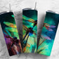 Dragonfly colorful 20oz Sublimation Tumbler Designs, alcohol ink 9.2 x 8.3” Straight Skinny Tumbler Wrap PNG