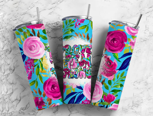 Pink floral 20oz Sublimation Tumbler Designs, Prove them wrong 9.2 x 8.3” Straight Skinny Tumbler Wrap PNG