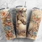 Brown horse 20oz Sublimation Tumbler Design, soft floral 9.2 x 8.3” Straight Skinny Tumbler Wrap PNG