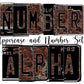 Engraved Wood Number Plate Alphabet Uppercase Numbers PNG, Floral Alphabet PNG Digital Download