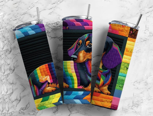 Dachshund Dog20oz Sublimation Tumbler Designs, 9.2 x 8.3” Straight Skinny Tumbler, Tumbler Wrap PNG