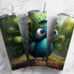 Cartoon peacock 20oz Sublimation Tumbler Designs, Forest landscape 9.2 x 8.3” Straight Skinny Tumbler Wrap PNG