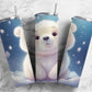 Cartoon polar bear 20oz Sublimation Tumbler Designs, baby bear 9.2 x 8.3” Straight Skinny Tumbler Wrap PNG