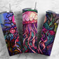 Colorful jellyfish 20oz Sublimation Tumbler Designs, ocean landscape 9.2 x 8.3” Straight Skinny Tumbler Wrap PNG