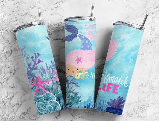 Swim Mermaid 20oz Sublimation Tumbler Designs, Mermaid Life 9.2 x 8.3”  Tumbler Png, Digital Download