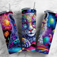 Rainbow leopard 20oz Sublimation Tumbler Designs, colorful cartoon 9.2 x 8.3” Straight Skinny Tumbler Wrap PNG