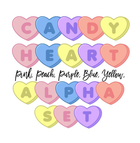 Candy Heart Alphabet, Love Heart Alphabet, Love Alphabet PNG, Entire Alphabet PNG, Clip Art & Image Files, Sublimation letters