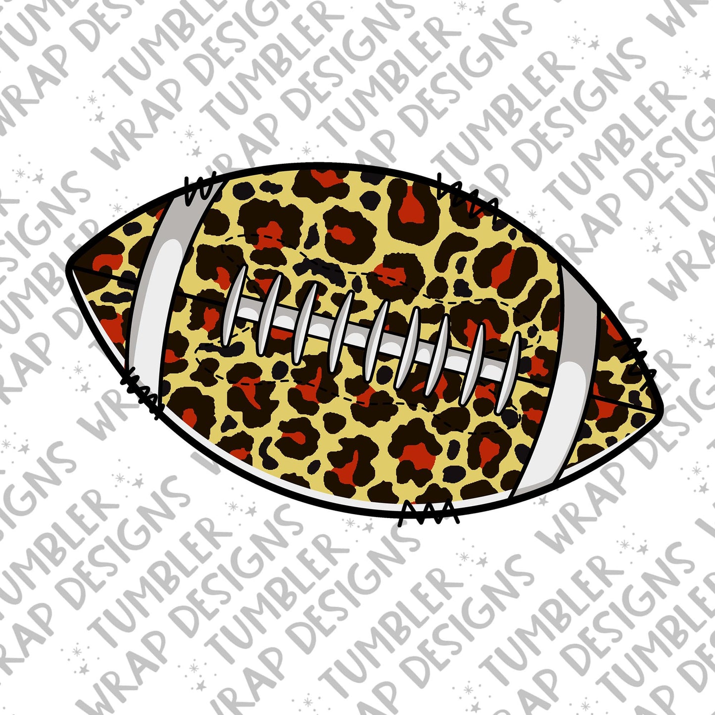 Leopard print football Sublimation PNG Design, Animal print Digital Download PNG File, Commercial Use