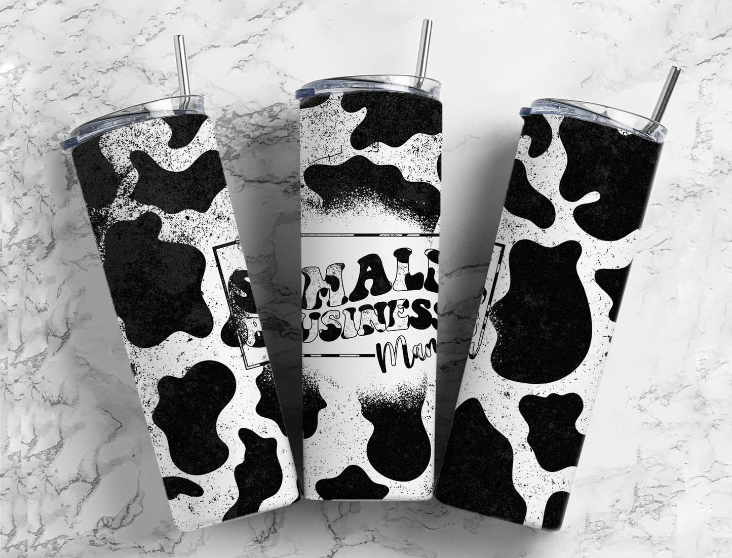 cow print 20oz Sublimation Tumbler Designs, small business 9.2 x 8.3” Straight Skinny Tumbler Wrap PNG